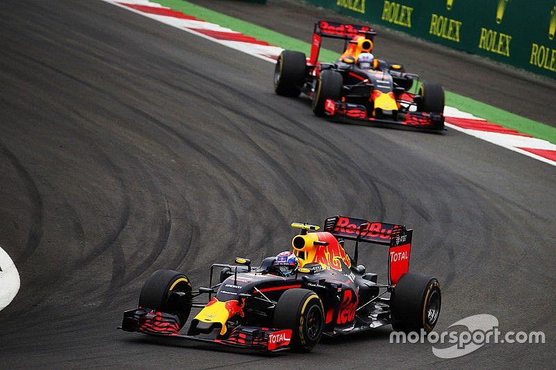 Max Verstappen, Red Bull Racing RB12 leads team mate Daniel Ricciardo, Red Bull Racing RB12