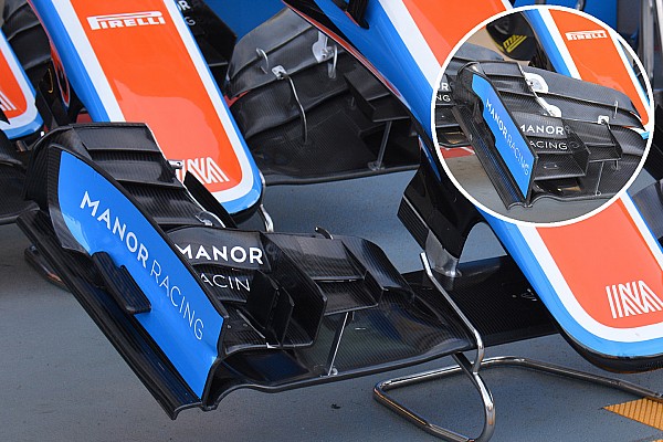 Técnica: alerón delantero y bargeboards del Manor en Singapur