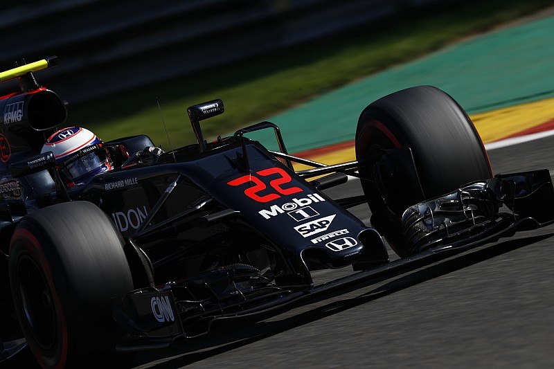Jenson Button, McLaren on track.