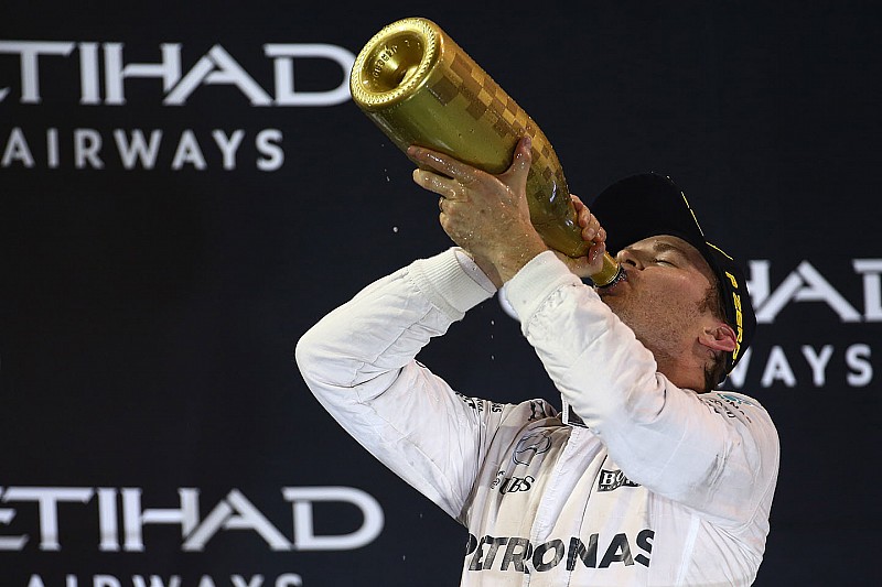 Podium: second place Nico Rosberg, Mercedes AMG F1