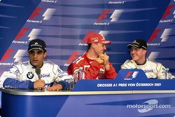 basın toplantısı: Juan Pablo Montoya, Michael Schumacher ve Ralf Schumacher