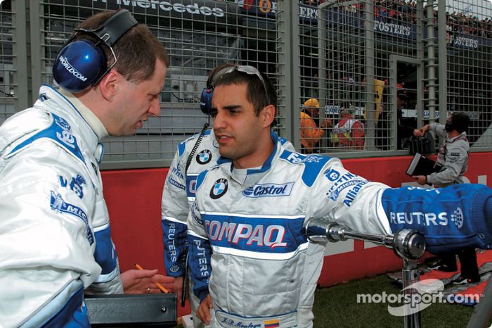 Juan Pablo Montoya en la parrilla