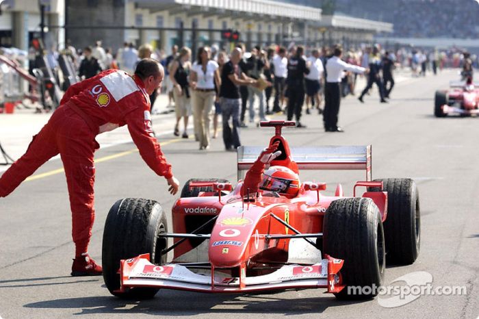 Michael Schumacher tras la carrera
