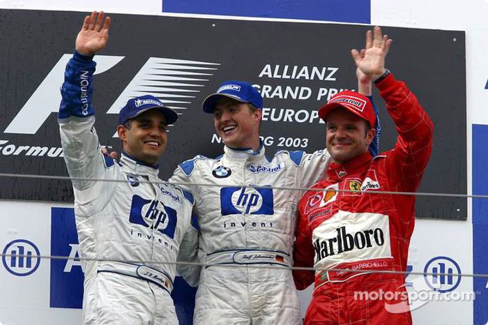 Los nueve podios de Montoya con el FW25 en 2003