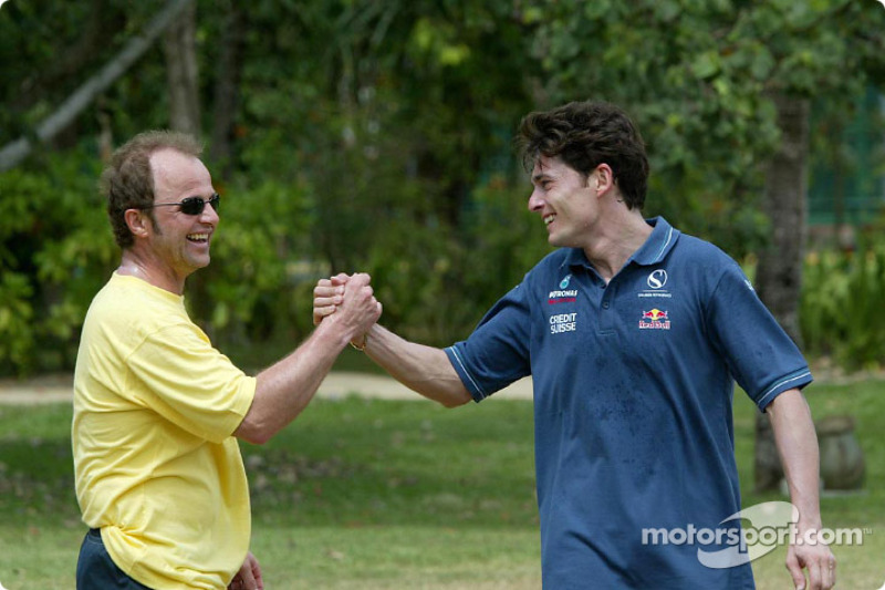 Sauber driver training in Kota Kinabalu: physio therapist Josef Leberer and Giancarlo Fisichella