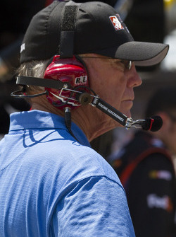 Coach Joe Gibbs watches race action