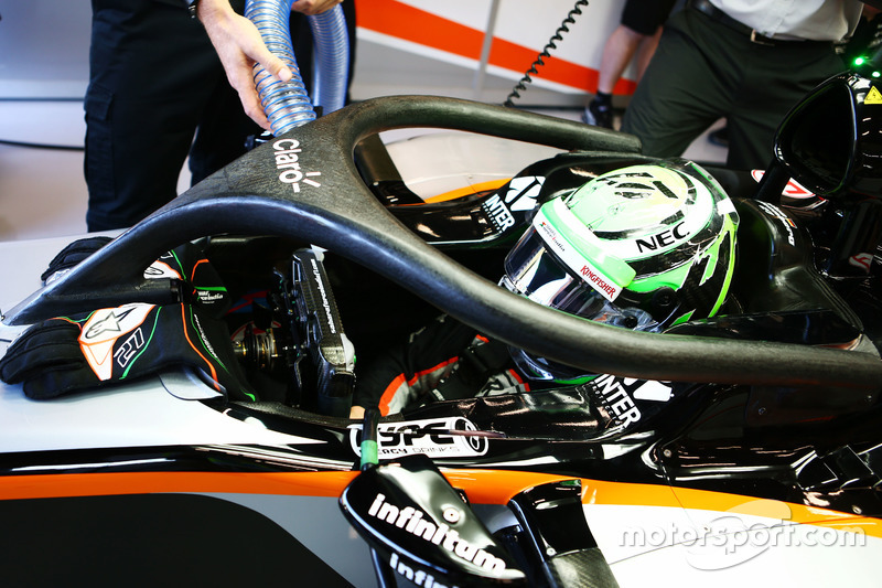 Nico Hulkenberg, Sahara Force India F1 VJM09 con la cubierta de la cabina Halo