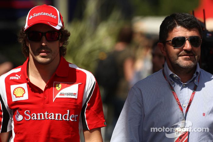 Fernando Alonso, Scuderia Ferrari con su mánager, Luis Garcia Abad