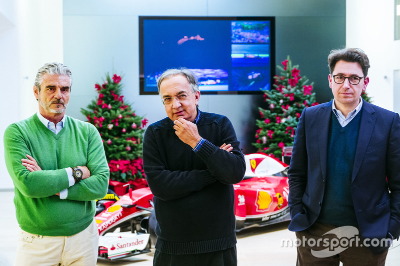 Maurizio Arrivabene, Team Principal Scuderia Ferrari, Sergio Marchionne, Presidente Ferrari e CEO di Fiat Chrysler Automobiles e Mattia Binotto Direttore Tecnico Scuderia Ferrari