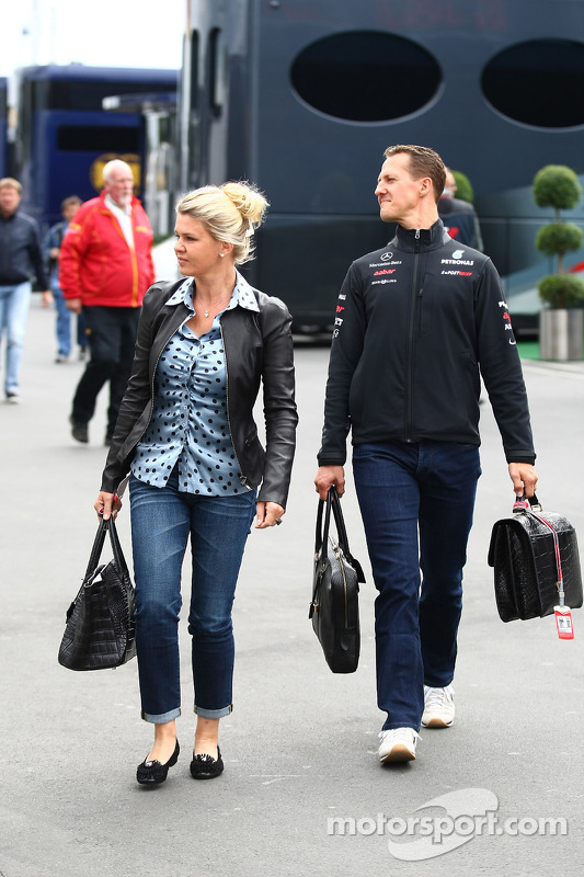 Michael Schumacher, Mercedes GP F1 Team and Corina Schumacher, Corinna