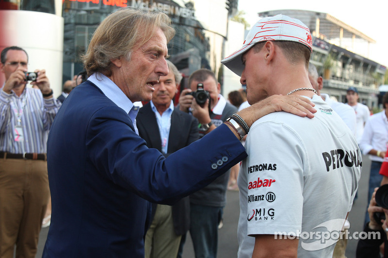 Luca di Montezemolo, Scuderia Ferrari, Presidente de FIAT y Presidente de Ferrari y Michael Schumacher, Mercedes GP F1 Team