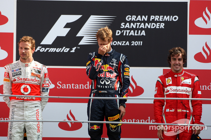 2011: 1. Себастьян Феттель, 2. Дженсон Баттон, 3. Фернандо Алонсо