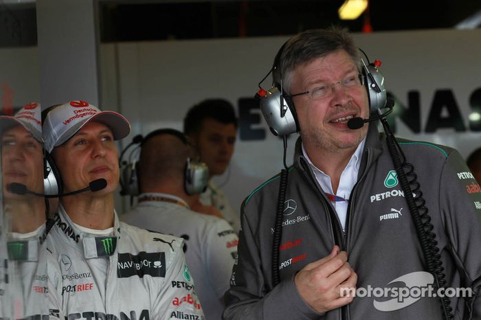 Michael Schumacher, Mercedes GP y Ross Brawn, director del equipo, Mercedes GP Petronas