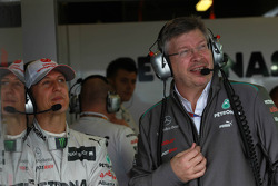 Michael Schumacher, Mercedes GP en Ross Brawn, Team Principal, Mercedes GP Petronas