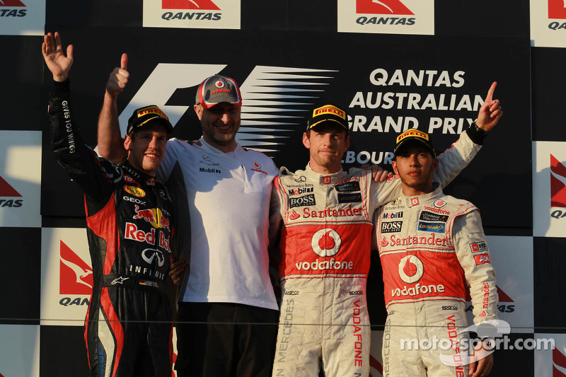 2012: 1. Jenson Button, 2. Sebastian Vettel, 3. Lewis Hamilton