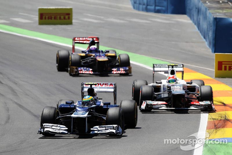 Bruno Senna, Williams lidera a Sergio Pérez, Sauber