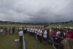 Tribute to Marco Simoncelli lead by Fausto Gresini of San Carlo Honda Gresini