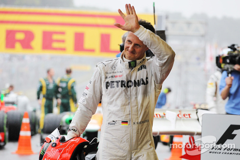 Michael Schumacher, Mercedes AMG F1 dit au revoir dans le parc fermé