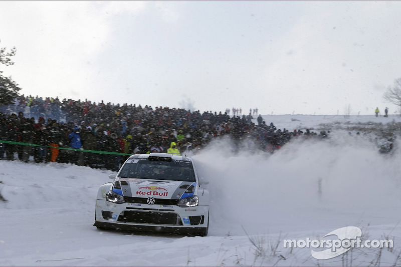 Sébastien Ogier en el Volkswagen Polo WRC en el Rally de Montecarlo, de 2013.