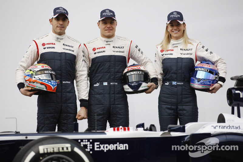 Pastor Maldonado, Williams com parceiro Valtteri Bottas, Williams e Susie Wolff, Williams piloto de desenvolvimento