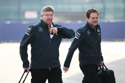Ross Brawn, Mercedes AMG F1 et Aldo Costa, Mercedes AMG F1