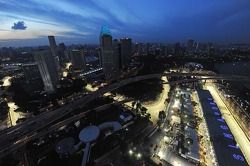 La escena desde el Singapore Flyer