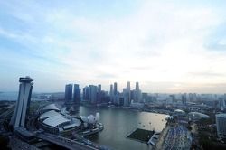 La escena desde el Singapore Flyer