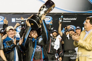 Championship victory lane: NASCAR Nationwide Series 2013 champion Austin Dillon celebrates