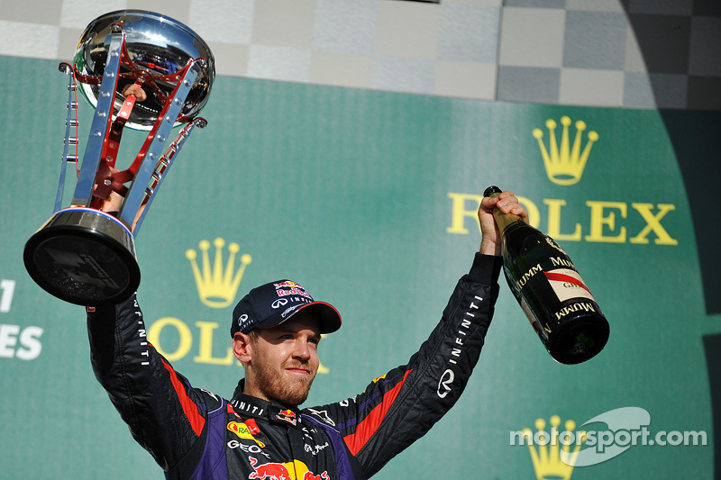 O vencedor Sebastian Vettel, Red Bull Racing