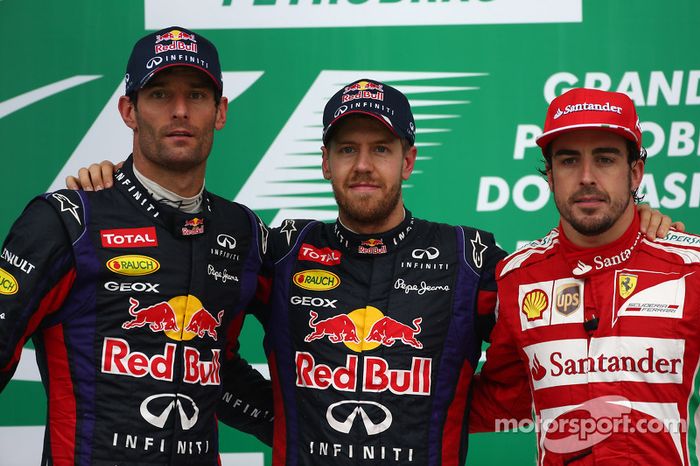 Mark Webber, Sebastian Vettel y Fernando Alonso
