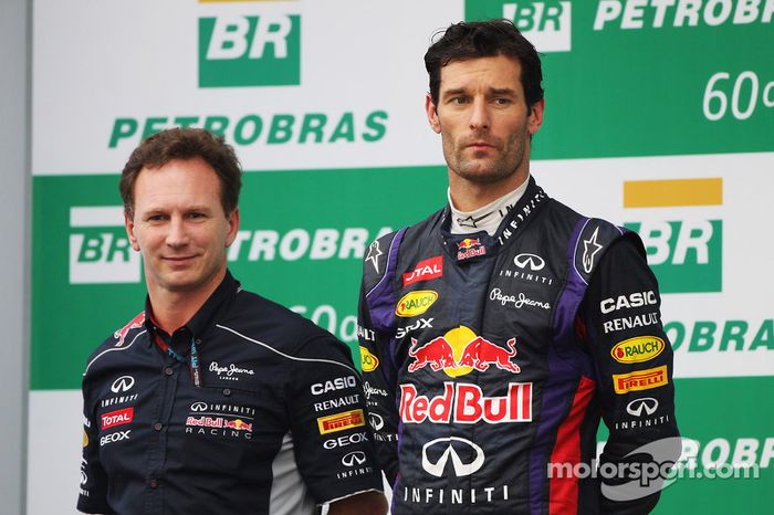 Christian Horner, Red Bull Racing Team Principal y Mark Webber, Red Bull