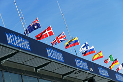 Drapeaux et ambiance à Melbourne
