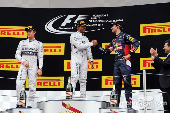 7. Lewis Hamilton-Nico Rosberg-Daniel Ricciardo: 8