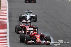 Kimi Raikkonen, Ferrari F14-T locks up under braking