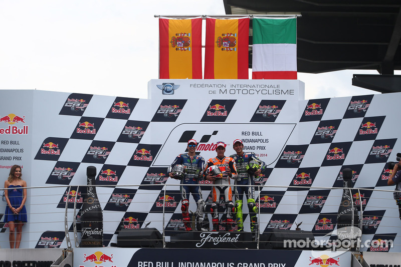 Podium: 1. Marc Márquez, 2. Jorge Lorenzo, 3. Valentino Rossi