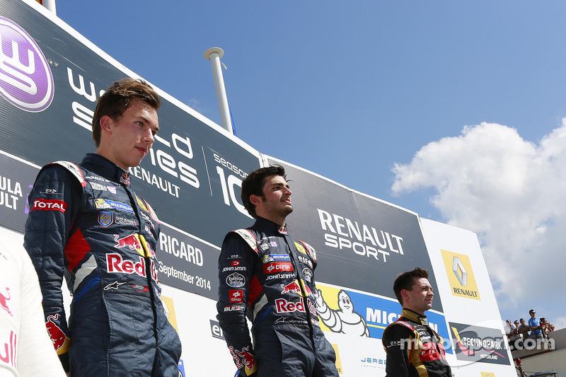 Race winner Carlos Sainz Jr., second place Pierre Gasly, third place Matthieu Vaxiviere