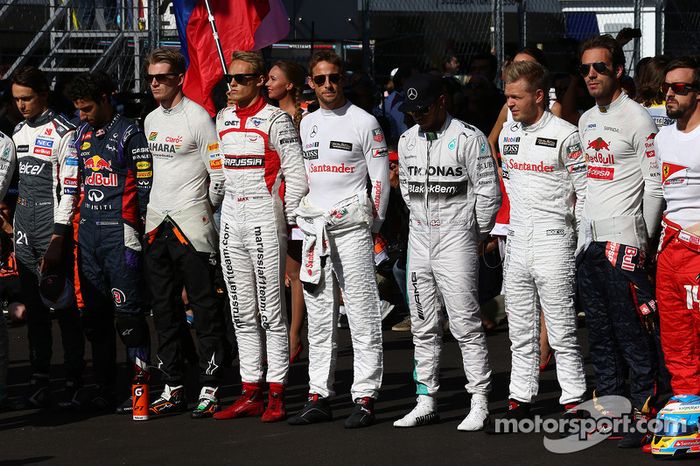 Los pilotos, con Jules Bianchi