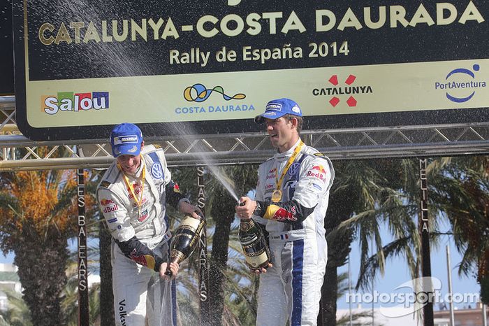 Ganadores y 2014 campeones del WRC Sébastien Ogier y Julien Ingrassia, Volkswagen Polo WRC, Volkswag