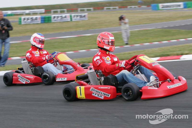 Bridgestone karting event: Michael Schumacher and Rubens ...