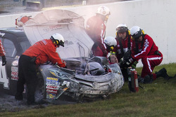 Kyle Busch, Joe Gibbs Racing Toyota after crashing