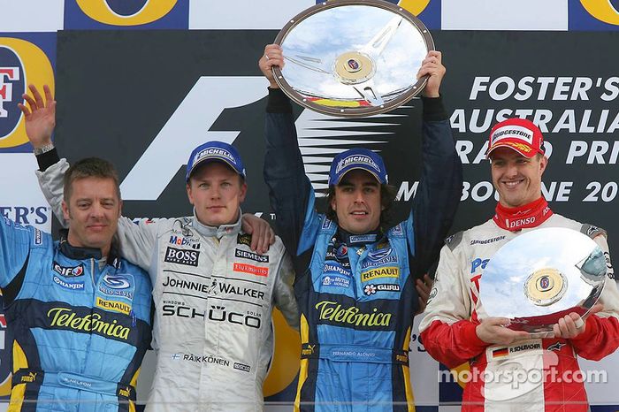 2006: 1. Fernando Alonso, 2. Kimi Räikkönen, 3. Ralf Schumacher