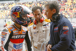 Dani Pedrosa, Alberto Puig and Mike Leitner