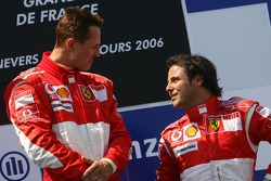 Podium: race winner Michael Schumacher with Felipe Massa