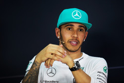 Lewis Hamilton, Mercedes AMG F1 durant la conférence de presse de la FIA