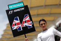 Grid girl: Lewis Hamilton, Mercedes AMG F1 Team