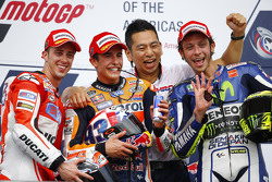 Podium :Andrea Dovizioso, Ducati Team, Marc Marquez, Repsol Honda Team, Valentino Rossi, Yamaha Factory Racing