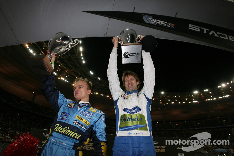 Los ganadores de la Copa de Naciones, de ROC 2006 Heikki Kovalainen y Marcus Gronholm celebran