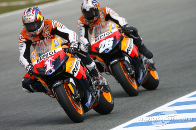 Nicky Hayden and Dani Pedrosa