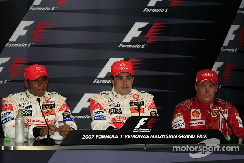 Fernando Alonso, Lewis Hamilton y Kimi Raikkonen