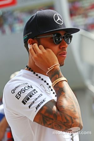 Lewis Hamilton, Mercedes AMG F1 en el desfile de pilotos
